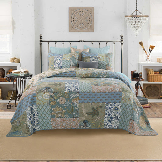3 Piece reversible quilt bedding set(1 quilt plus 2 pillowcase)