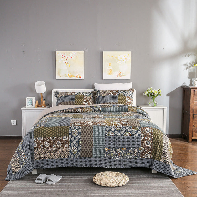 3 Piece reversible quilt bedding set(1 quilt plus 2 pillowcase)