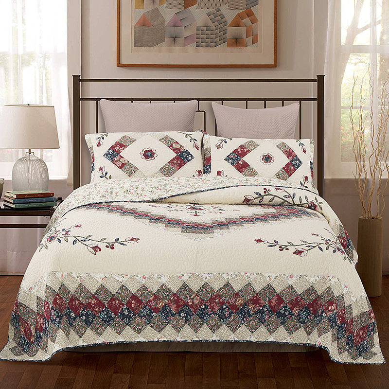3 Piece reversible quilt bedding set(1 quilt plus 2 pillowcase)