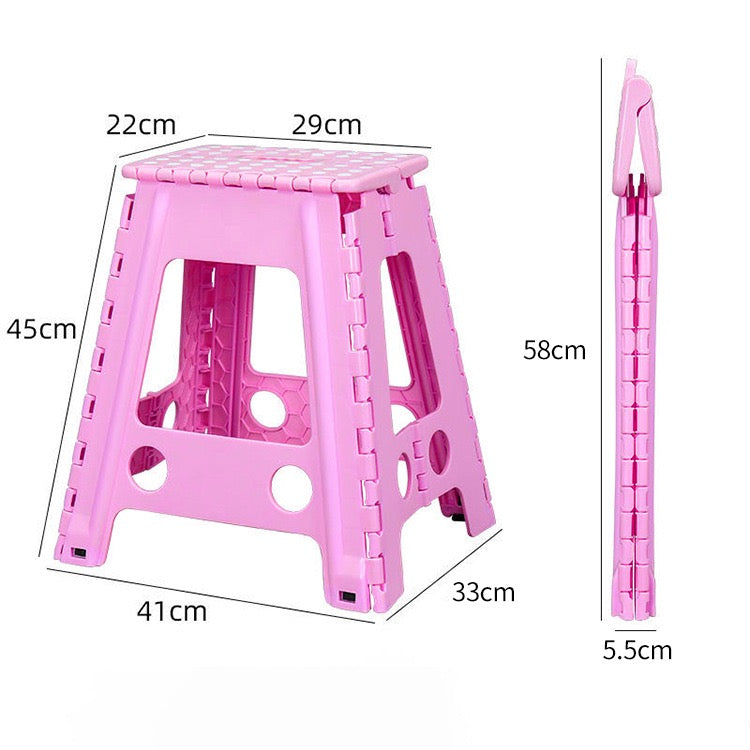 Lightweight, Durable, Foldable Step Stool With Handle, Suitable for Adults& Children, for Kitchens, Bathrooms, Outdoor (Pink)
