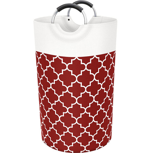 Large Laundry Basket Collapsible Tall With Handles Waterproof Travel Bathroom Essentials Storage For Dorm, Family (Red),82L