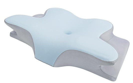 Cervical Pillow for Neck and Shoulder,Contour Memory Foam Pillow,Ergonomic Neck Support Pillow for Side Back Stomach Sleepers with Pillowcase,Light BLue