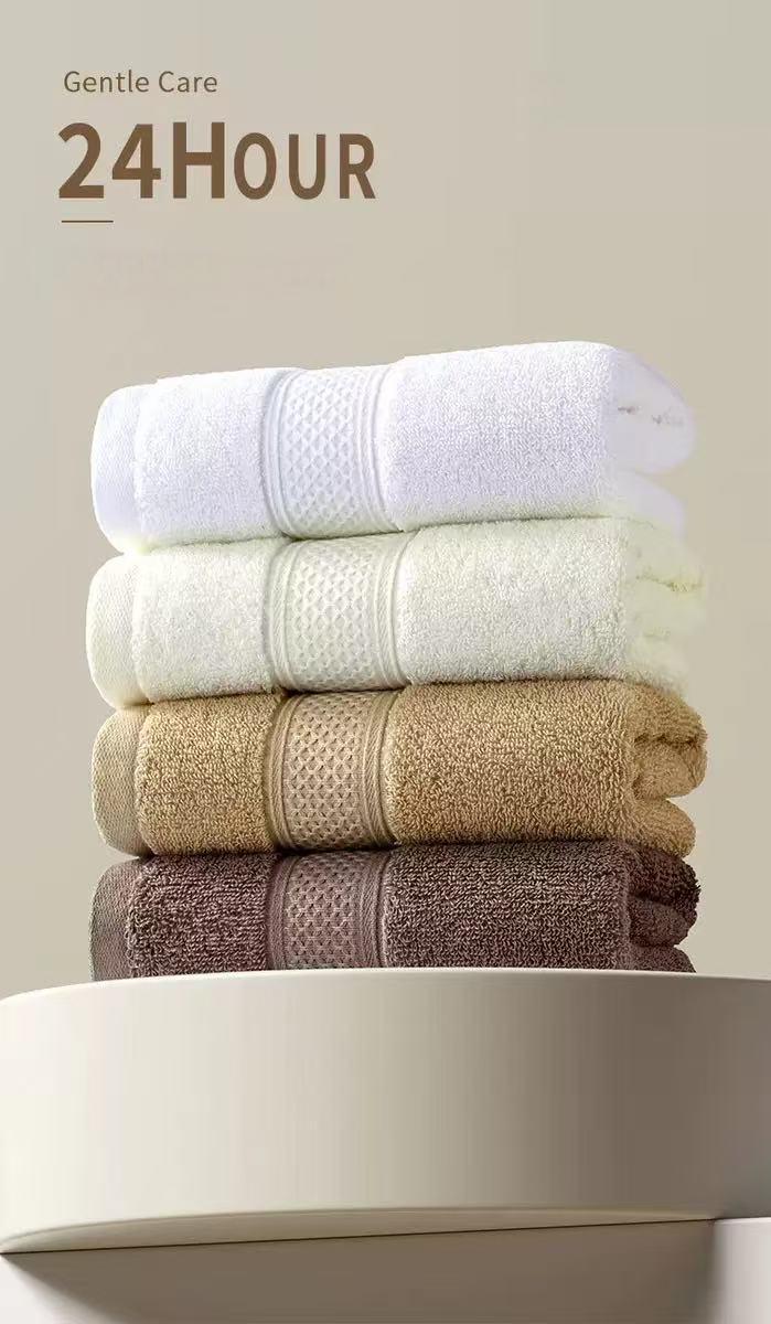 Pack of 5 White Towels, 13.8 x 29.5 Inches,130 grams per piece, 100% Cotton, Lighter, Quicker to Dry, Super Soft and Absorbent, for Bathroom, Kitchen,White