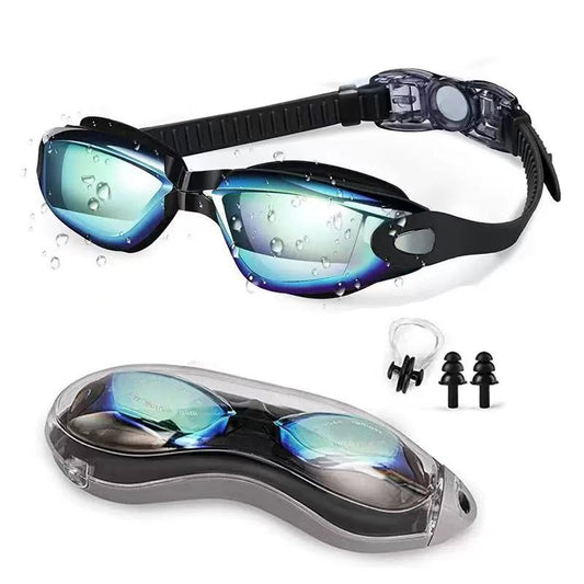 Swim Goggles, Swimming Goggles No Leaking Full Protection Adult Men Women Youth,Black Gold