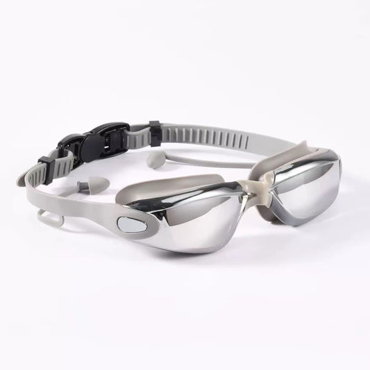 Swim Goggles, Swimming Goggles No Leaking Full Protection Adult Men Women Youth,Grey Silver