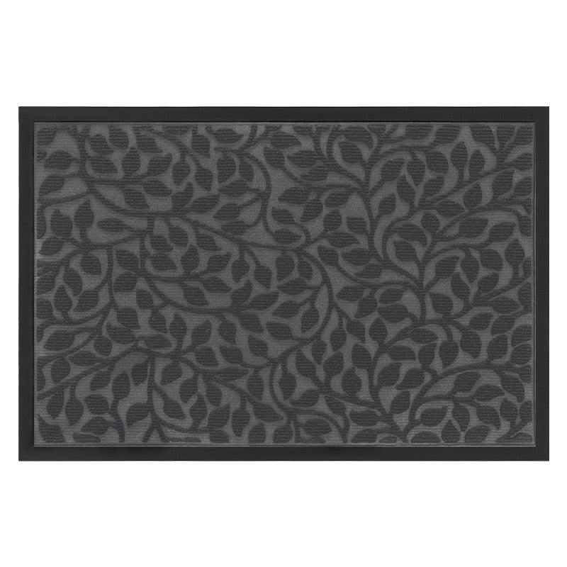 100% Waterproof All-Season Doormat, Natural Rubber, Stain and Fade Resistant, Low Profile Indoor Outdoor Door Mats, Easy Clean Patio Mat,Olive Tree Gray