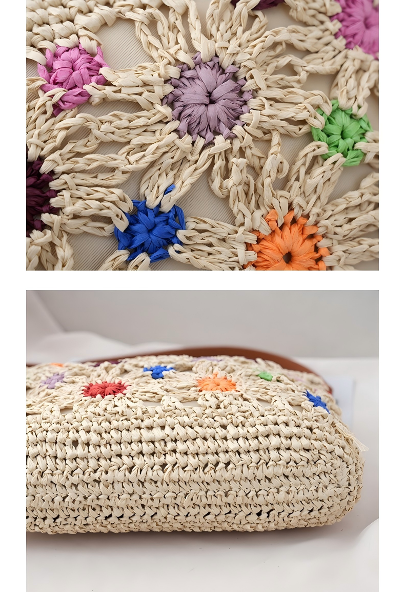 The Hobo Bag - Hand Crochet Large Women's Purse for Everyday & Travel - Durable Handbag & Tote With Magnetic Buckle,Beige
