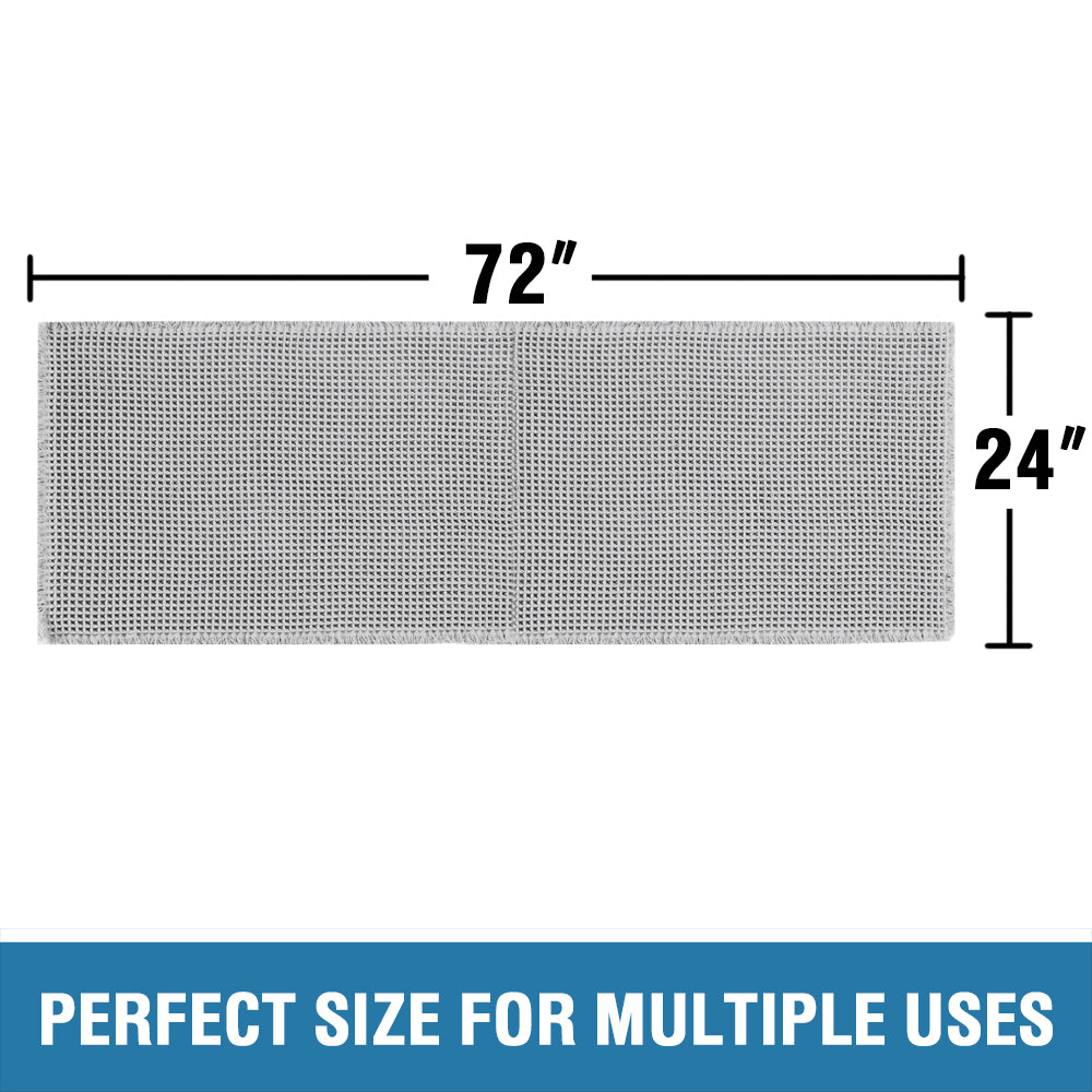 Waffle Bath Mat, Super Absorbent Non Slip Bath Mats for Bathroom Floor, Machine Washable Bathroom Rugs with Tassels,Ultra Soft,Grey