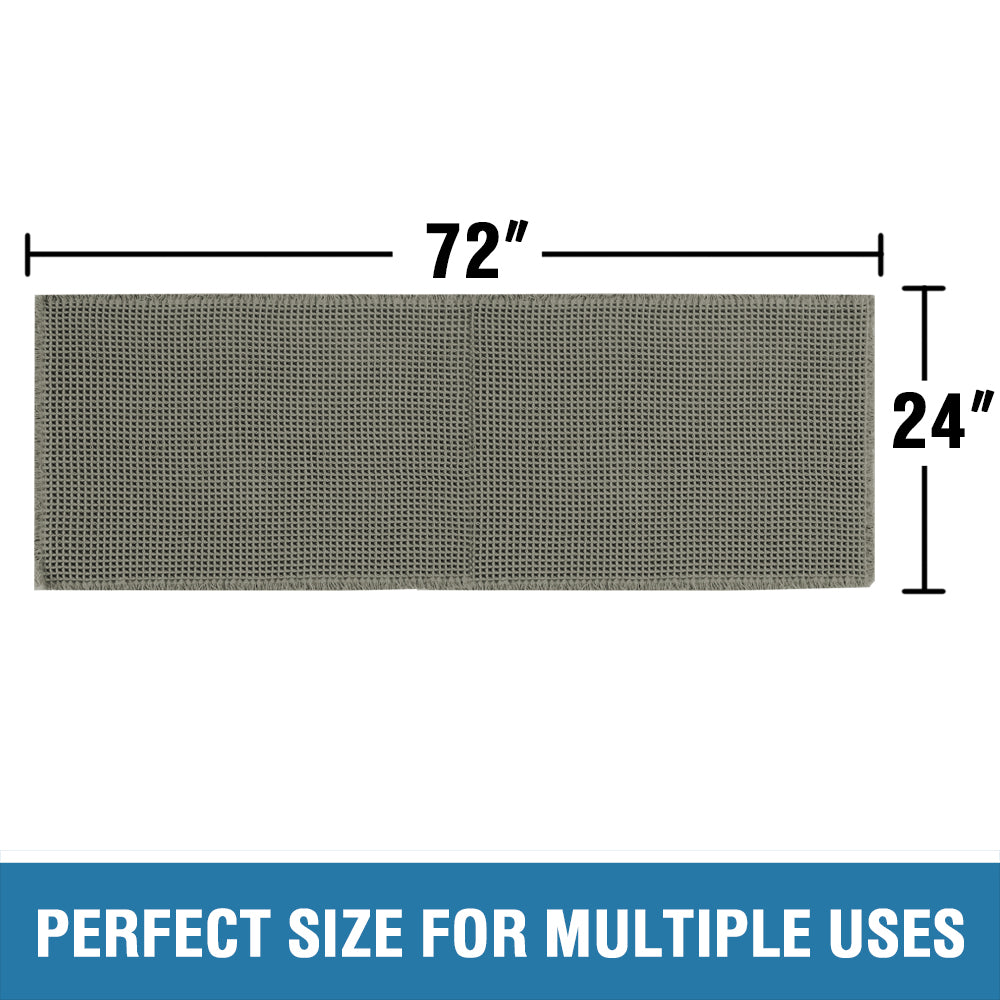 Waffle Bath Mat, Super Absorbent Non Slip Bath Mats for Bathroom Floor, Machine Washable Bathroom Rugs with Tassels,Ultra Soft,Olive