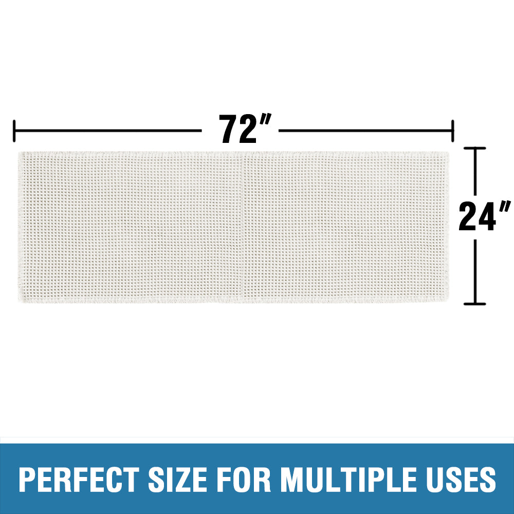 Waffle Bath Mat, Super Absorbent Non Slip Bath Mats for Bathroom Floor, Machine Washable Bathroom Rugs with Tassels,Ultra Soft,White