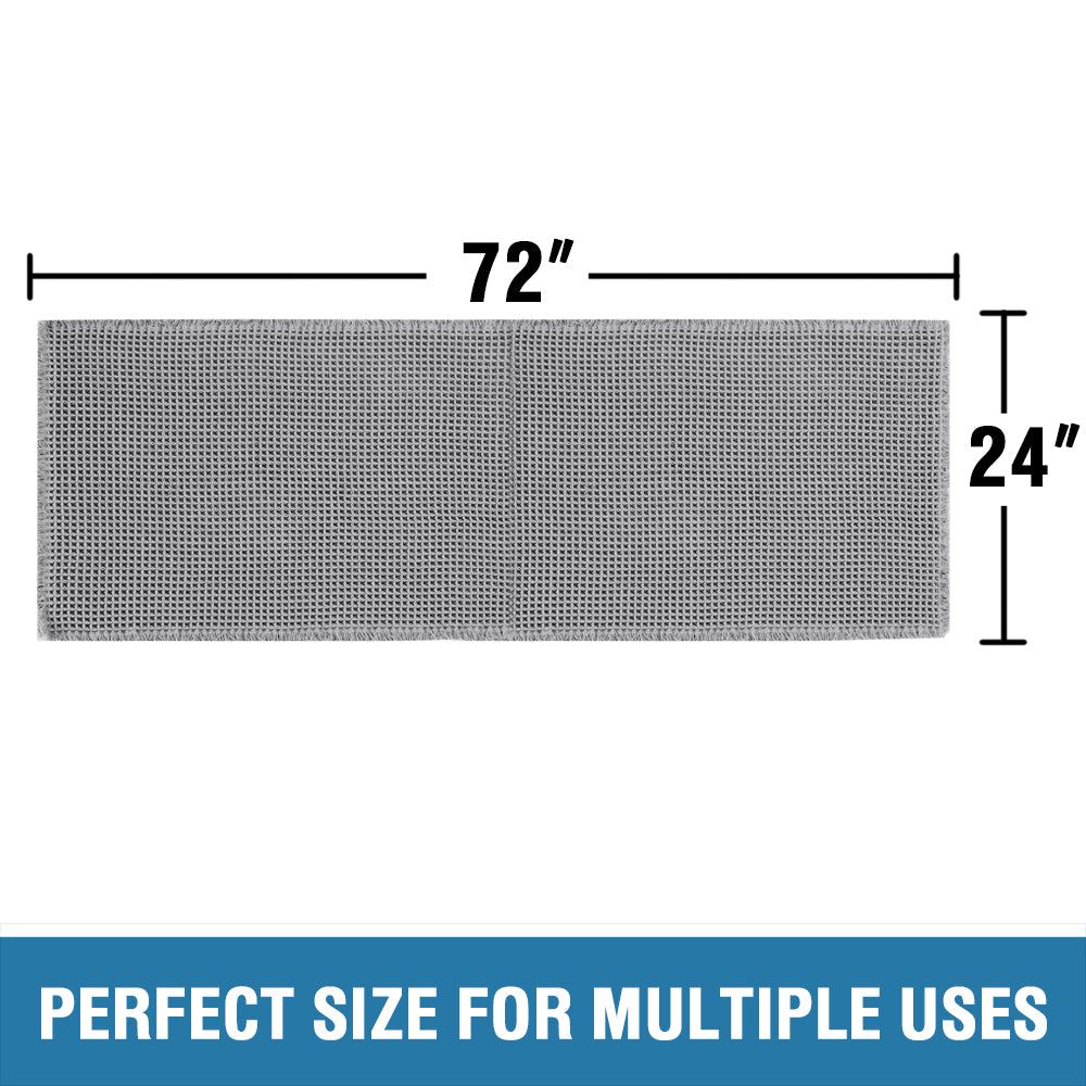 Waffle Bath Mat, Super Absorbent Non Slip Bath Mats for Bathroom Floor, Machine Washable Bathroom Rugs with Tassels,Ultra Soft,Smog