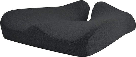 Pressure Relief Seat Cushion for Long Sitting Hours - Memory Foam for Soft Support. Car & Chair Pad for Hip, Tailbone, Sciatica - Black