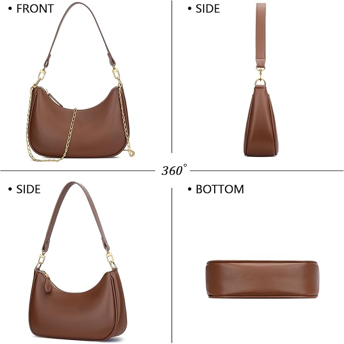 Shoulder Bag for Women Cute Hobo Purses and Handbags Retro Clutch Underarm Purse | Cute, Brown