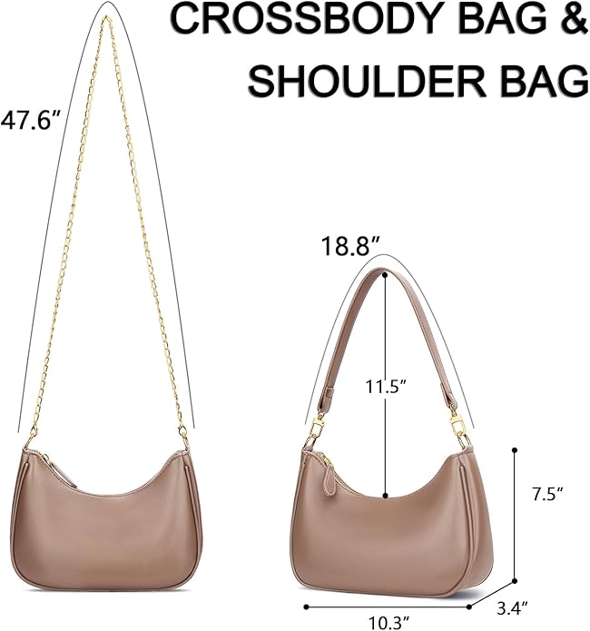 Shoulder Bag for Women Cute Hobo Purses and Handbags Retro Clutch Underarm Purse | Cute, Mocha
