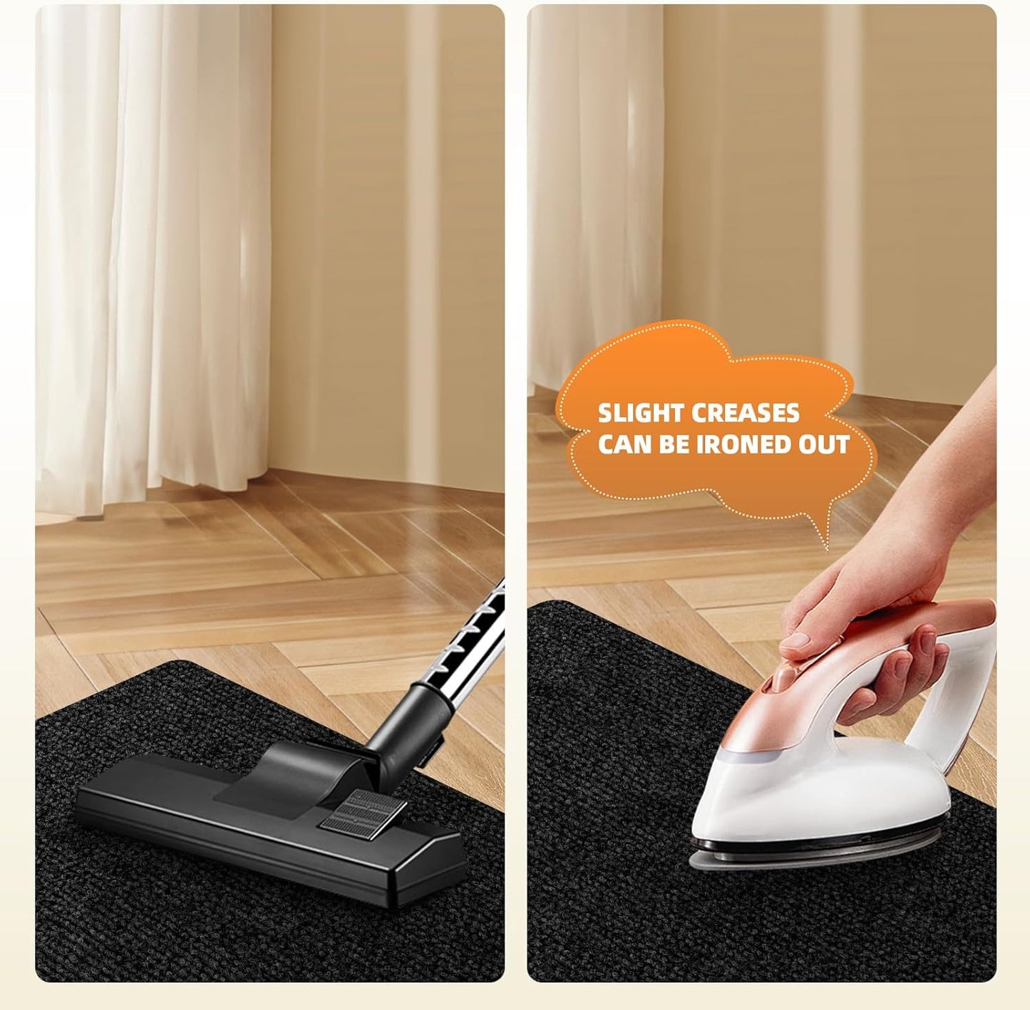 Office Chair Mat for Hardwood and Tile Floor, Computer Desk Chair Mats, Anti-Slip Mat for Rolling Chair, Large Floor Protector for Home Office, Black