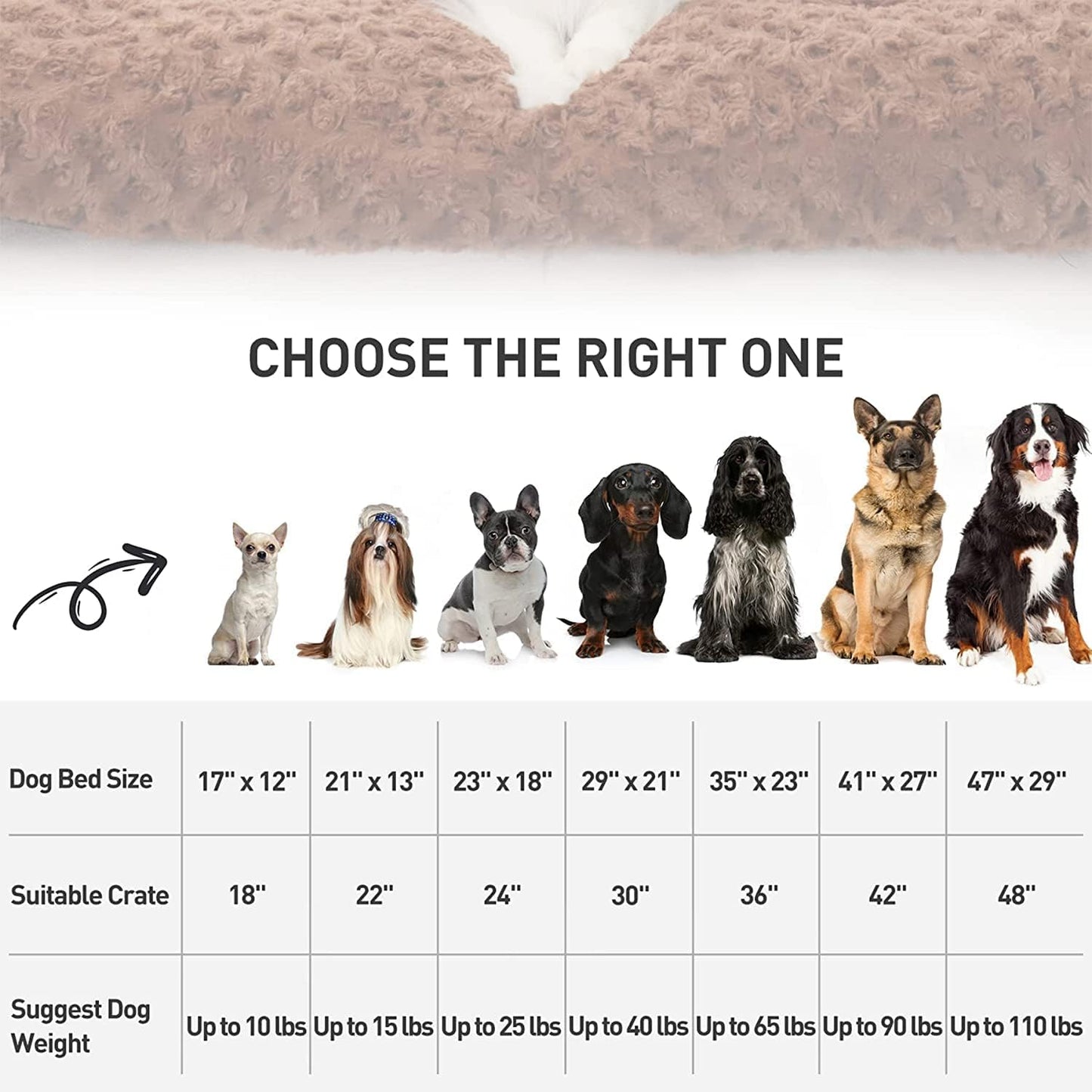 Washable Dog Bed Deluxe Plush Dog Crate Beds Comfy Kennel Pad Anti-Slip Pet Sleeping Mat for Large, Jumbo, Medium, Small Dogs Breeds,Cats,Brown