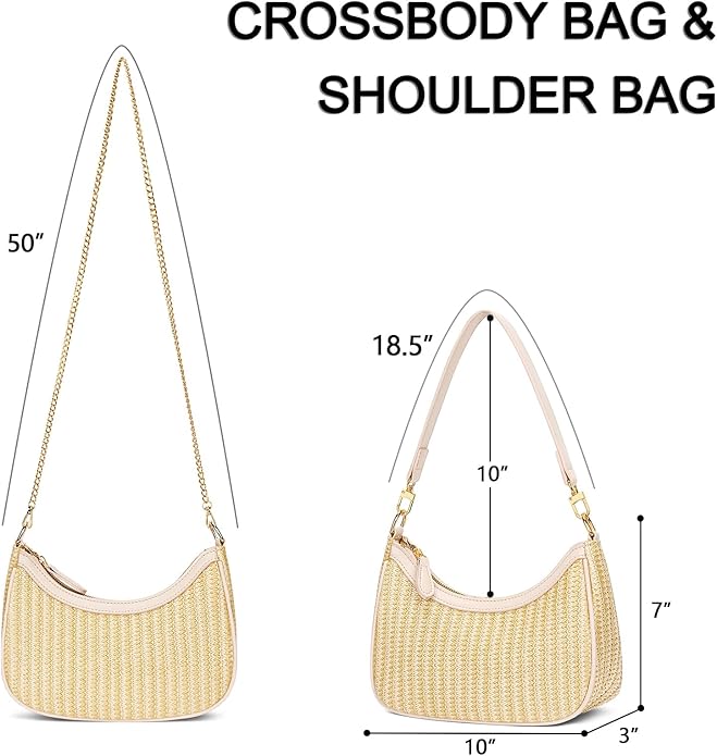 Shoulder Bag for Women Cute Hobo Purses and Handbags Retro Clutch Underarm Purse | Cute, Beige