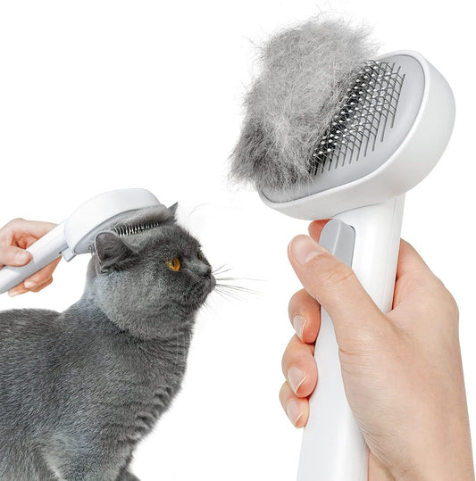 Cat Brush for Shedding, Indoor Cats, Long or Short Haired Cats, Cat Grooming Brush Cat Comb for Kitten Rabbit Massage Removes Loose Fur,White