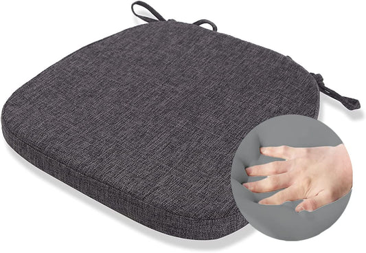 Chair Cushion with Ties for Dining Chairs (1/4/6/8, Charcoal Grey)