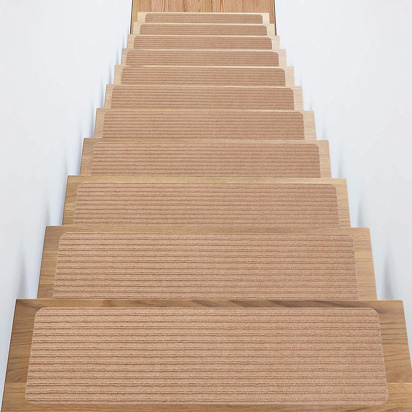 Stair Treads Carpet Non-Slip Indoor Stair Runners for Wooden Steps, Stair Rugs for Kids and Dogs, Set of 15, 8" X 30", Cornstalk