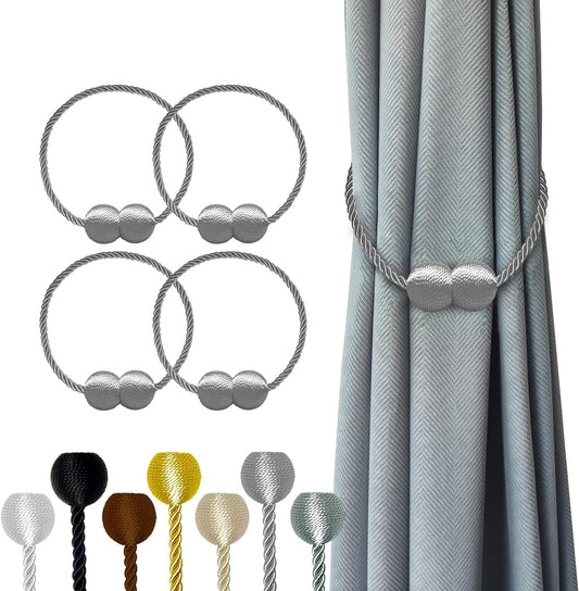 Curtain Tiebacks Buckles Holdbacks Holders Hooks Clip for Home Outdoor Bedroom Office Decorative Curtain(Grey)