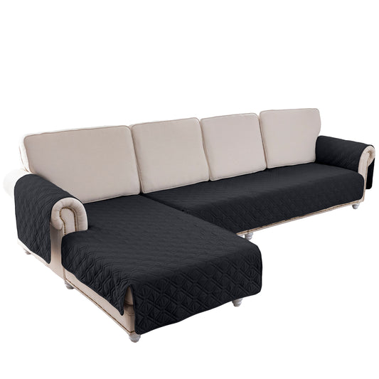 L Shape Sectional Couch Covers 2-Piece 100% Waterproof Pet Couch Covers for Sectional Sofa Washable(Left Chaise + 2/3 Seat Sofa, Black)