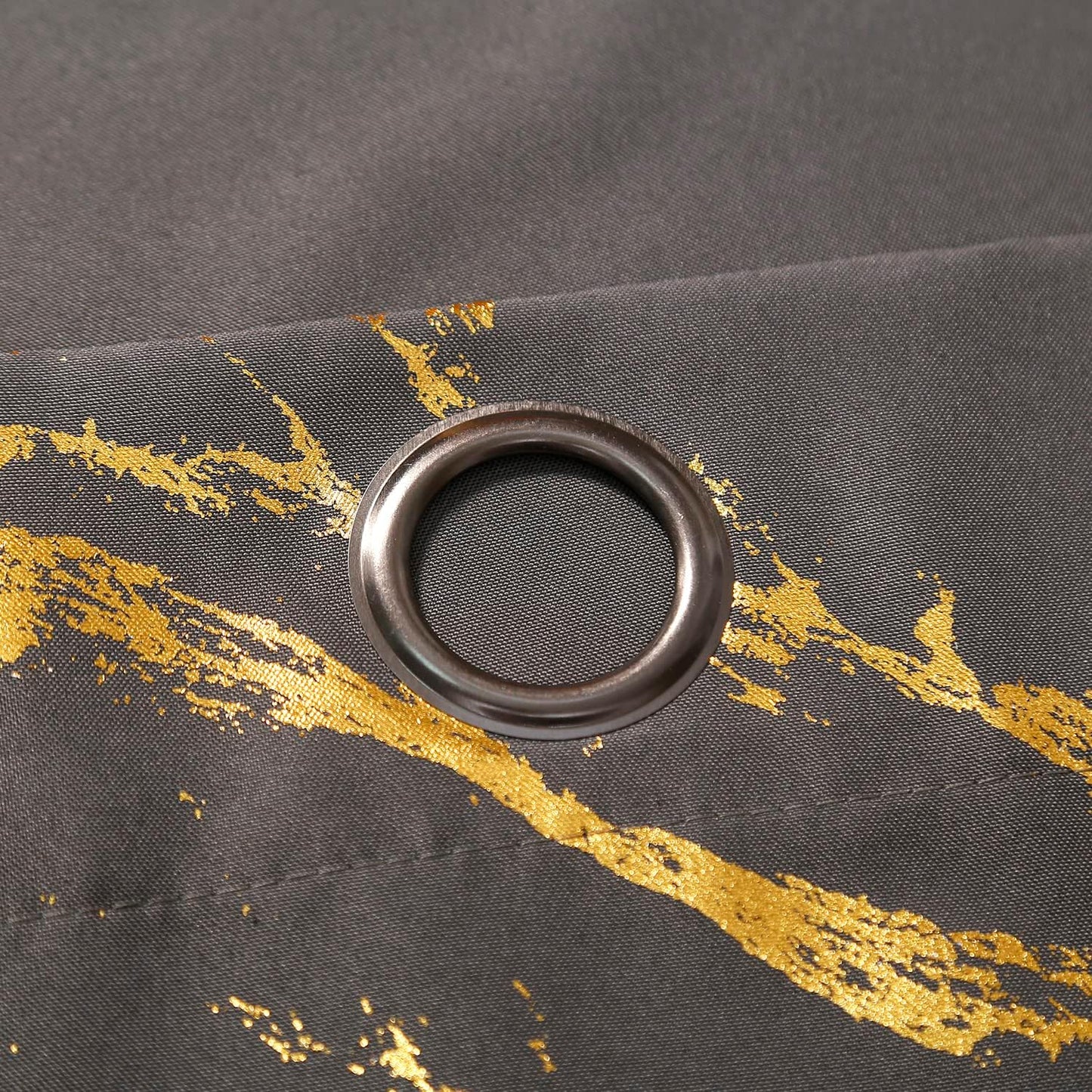 90% Blackout Curtains 2 Panels, Gold Marble Patterned Blackout Curtains Thermal Insulated Room Darkening Drapes for Living Room ,Grey