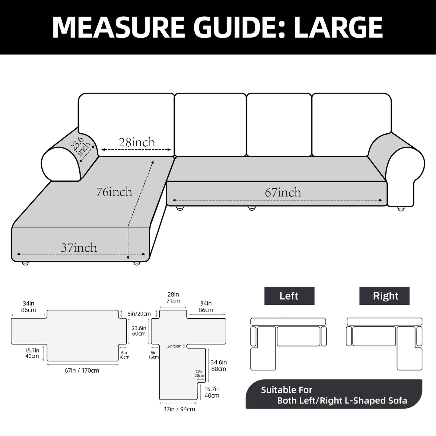L Shape Sectional Couch Covers 2-Piece 100% Waterproof Pet Couch Covers for Sectional Sofa Washable(Left Chaise + 2/3 Seat Sofa,Light Brown)