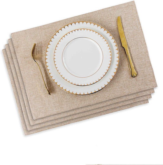 Linen Placemats Set of 4/6/8 Table Place Mats Mother's Day Decorations Blush Placemats Washable Place Mats for Dining Kitchen Restaurant Table