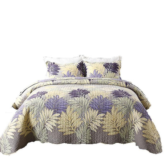 3 Piece reversible quilt bedding set(1 quilt plus 2 pillowcase)
