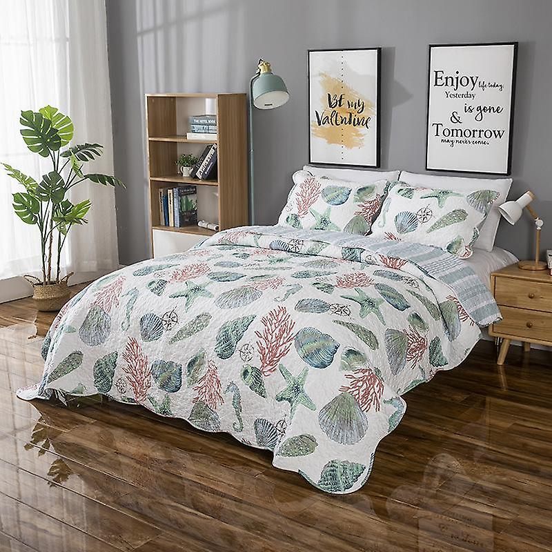 Quilt bedding set for bed reversible(1 quilt plus 2 pillowcase)