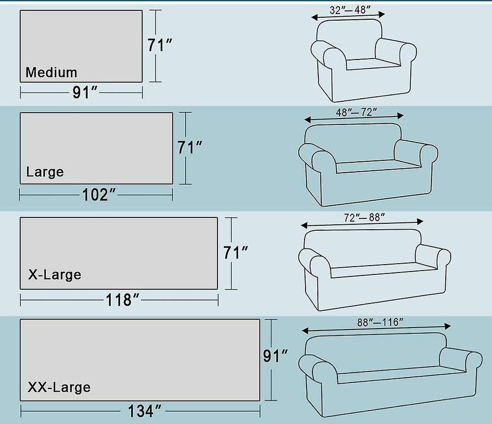 Sofa Cover, Couch Slipcovers for 1/2/3/4 Seater, Grey