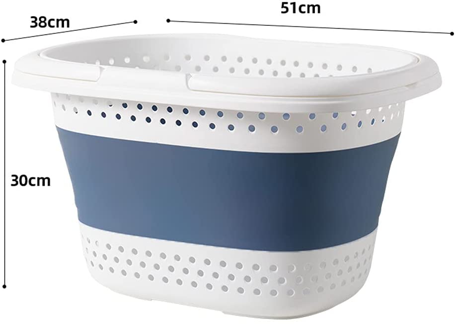 Collapsible Laundry Baskets,Foldable Storage Foldable Pop Up Container/Organizer, Blue