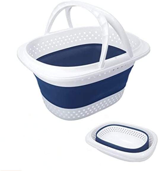 Collapsible Laundry Baskets,Foldable Storage Foldable Pop Up Container/Organizer, Blue