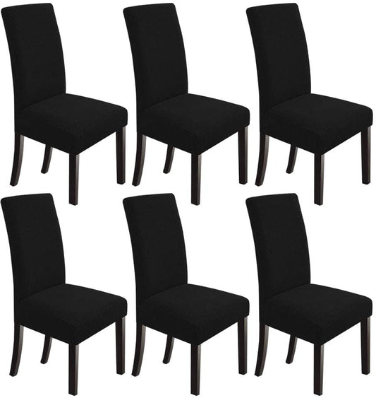 Dining Room Chair Slipcovers Stretch Chair Covers, Set of 2/4/6/8 PCS, Black