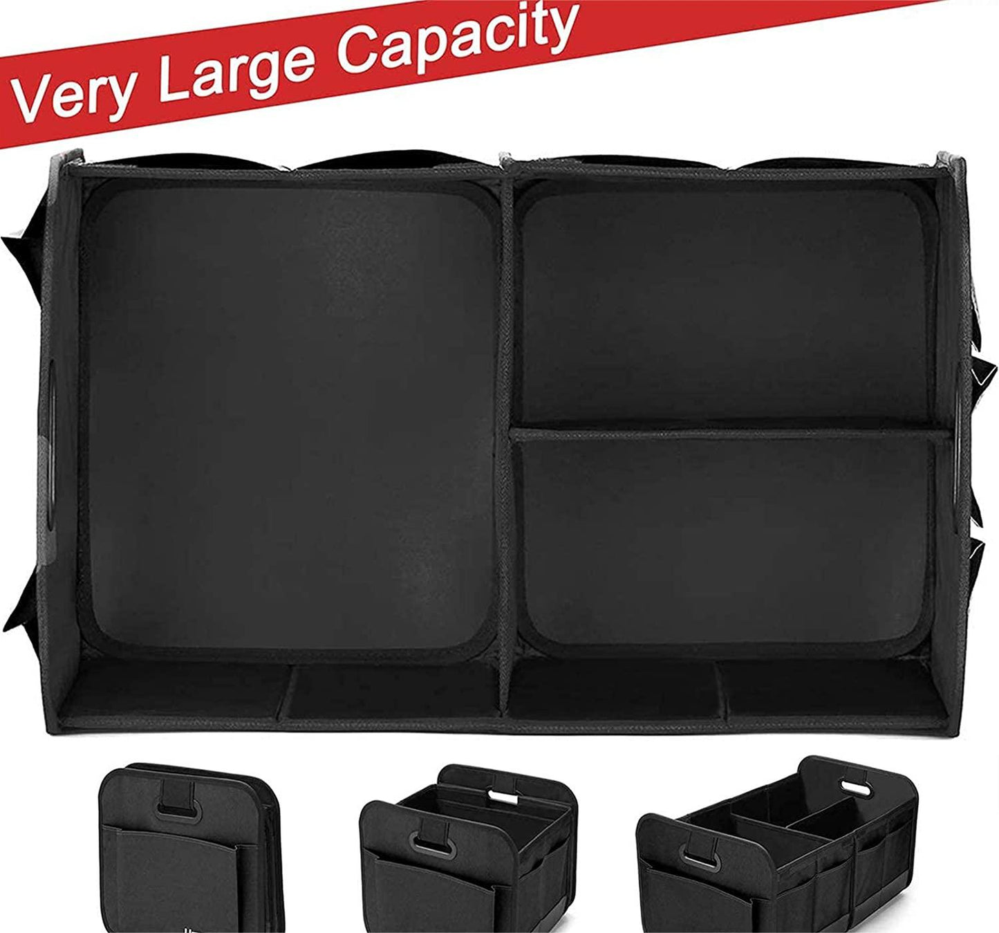 Auto Car Trunk Organizer - Collapsible,Storage Adjustable ,Waterproof,Convenient- Car Accessories-Three grid