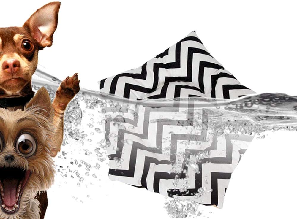Pet Teepee with Cushion for Dogs and Cats Puppies House with Bed Pet Tent Bed Indoor Outdoor, Off White