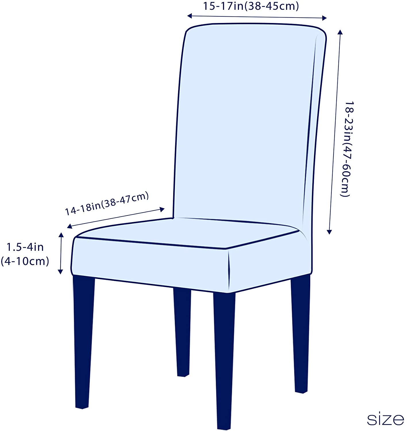 Jacquard Damask Dining Chair Slipcovers Stretch High Back Chair Protector for Kitchen (2/4/6/8pcs, Dusty Blue)