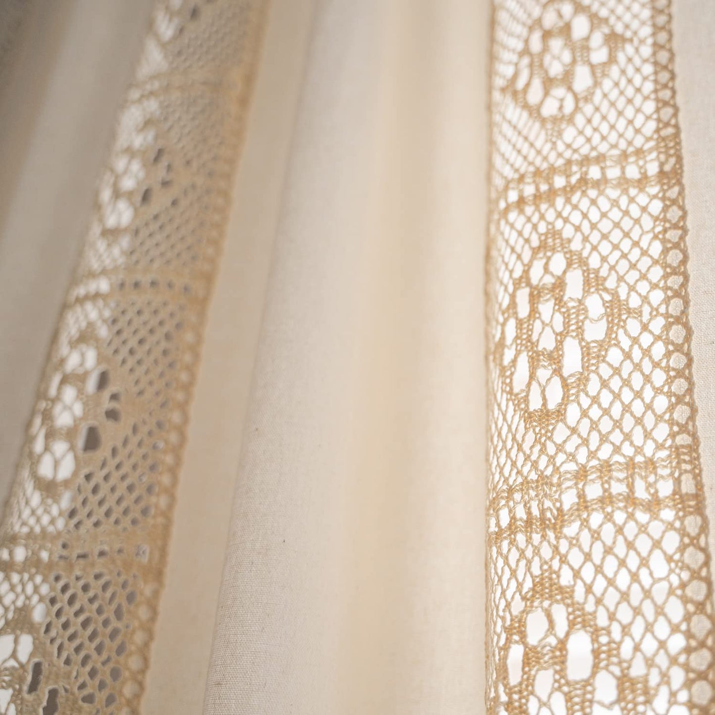 Panels Boho Windows Sheer Curtains Crochet Vintage Cotton Tassel Window Curtains Panels for Bedroom Living Room (Crochet Cotton Cream)