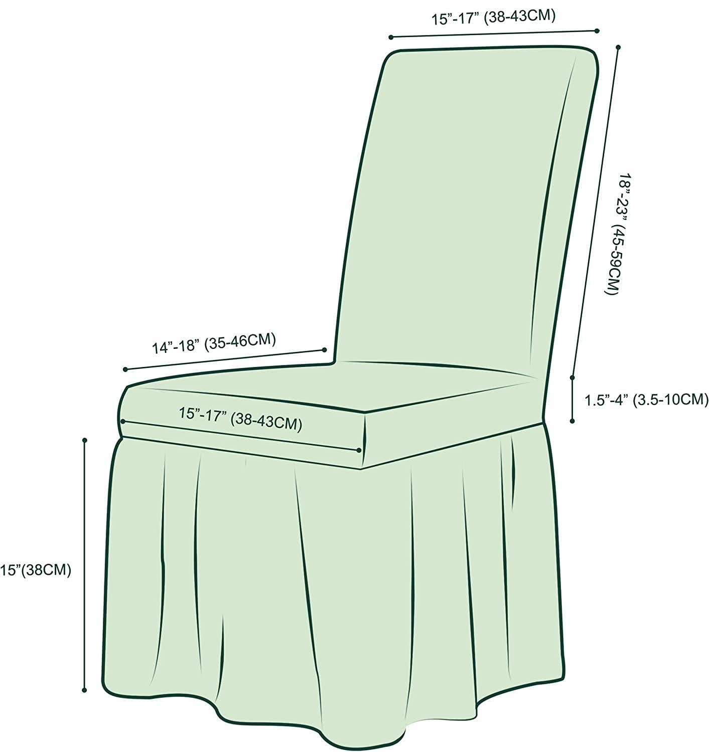 Stretchy Dining Room Chair Covers with Long Skirt, Suitable for families, parties, dirt resistant ,Set of 2/4/6/8 PCS,Oatmeal