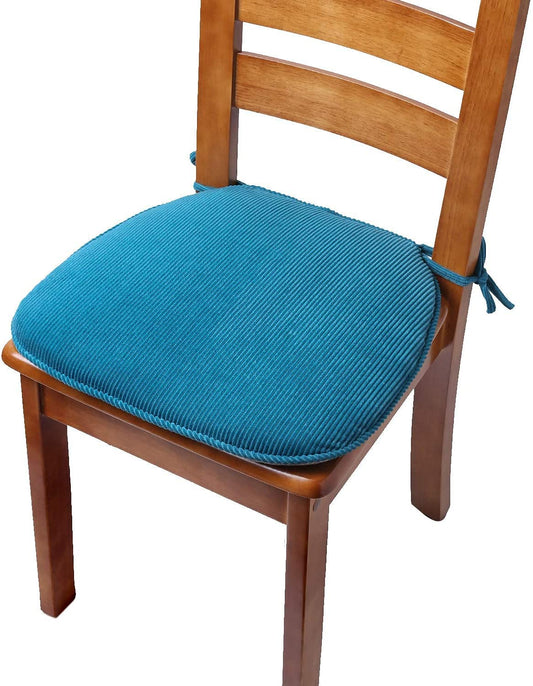 Indoor Chair Pad with Ties, Dining Chair Pads, Non Slip Seat Cushions for Kitchen Chairs (4/6/8 PCS, Blue)