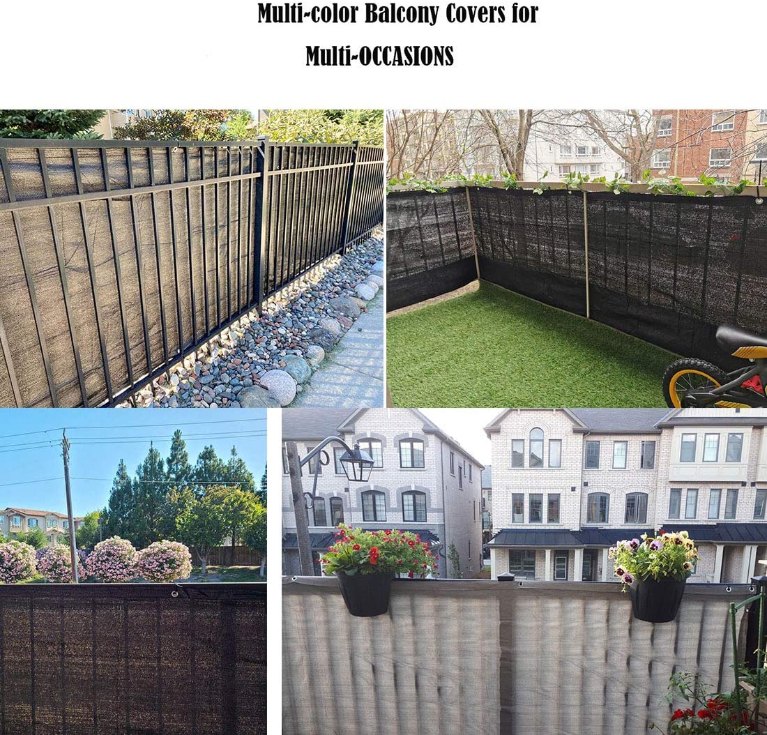 Balcony Privacy Screen Fence Cover, Privacy Screen UV-Resistant Visibility Reduction Fence Screen for Balcony, Backyard, Patio, Porch, Garden (Dark Grey)