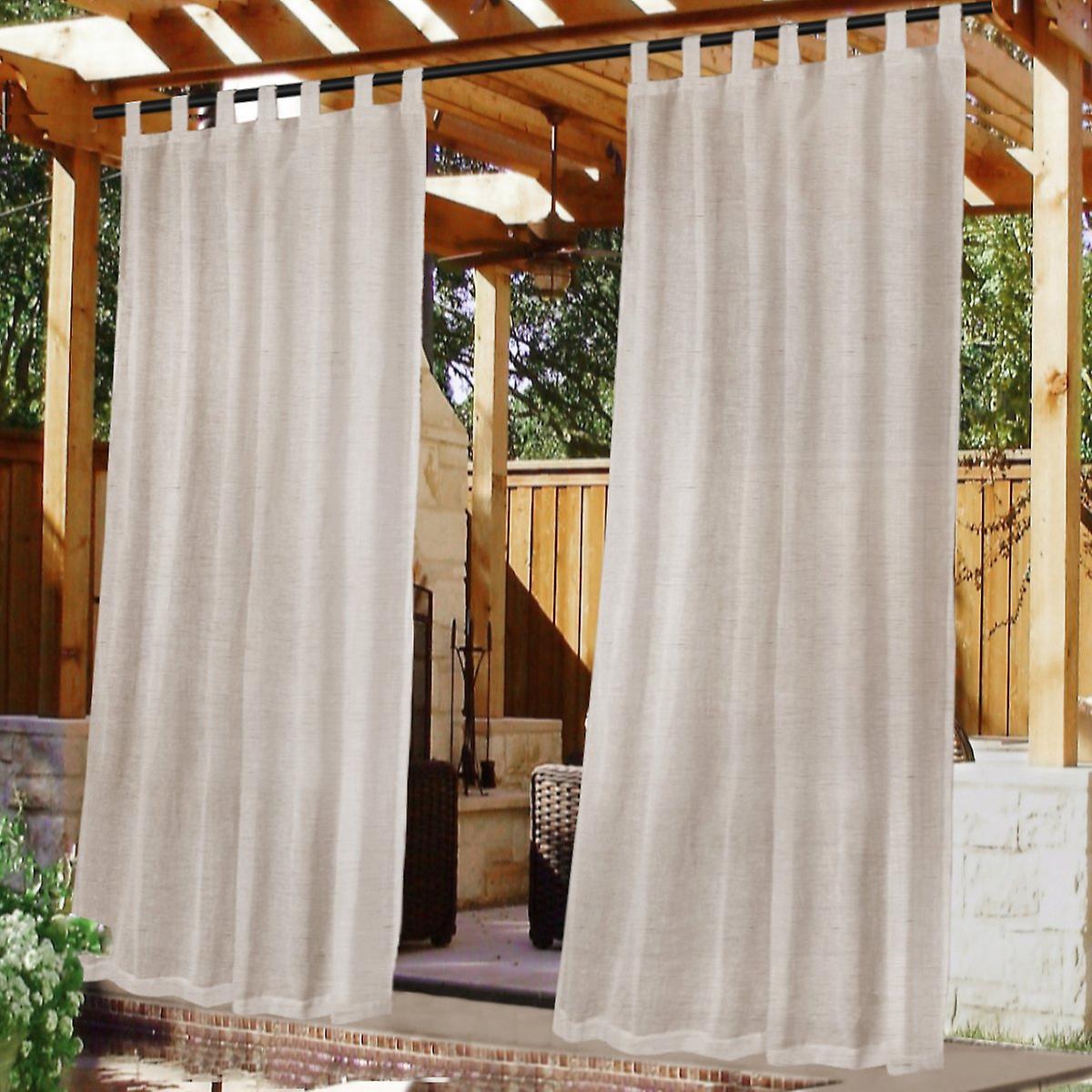 Outdoor Curtain for Patio - 2 Panels Waterproof Tab Top Panels, Linen