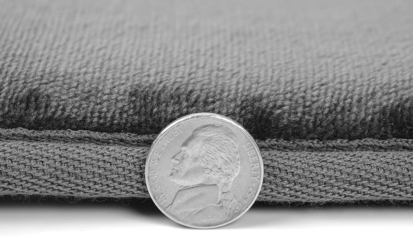 Bathroom Rugs Memory Foam Bath Mat Set for Bathroom, Non Slip Absorbent Velvet - Fast Drying –Bathroom Rug and Contour Rug Set 3 Piece -Grey