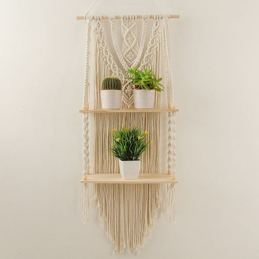 Wall Hanging Decor, Geometric Woven Tapestry Rack,Chic Cotton Handmade Bohemian Art, 44 x 105cm