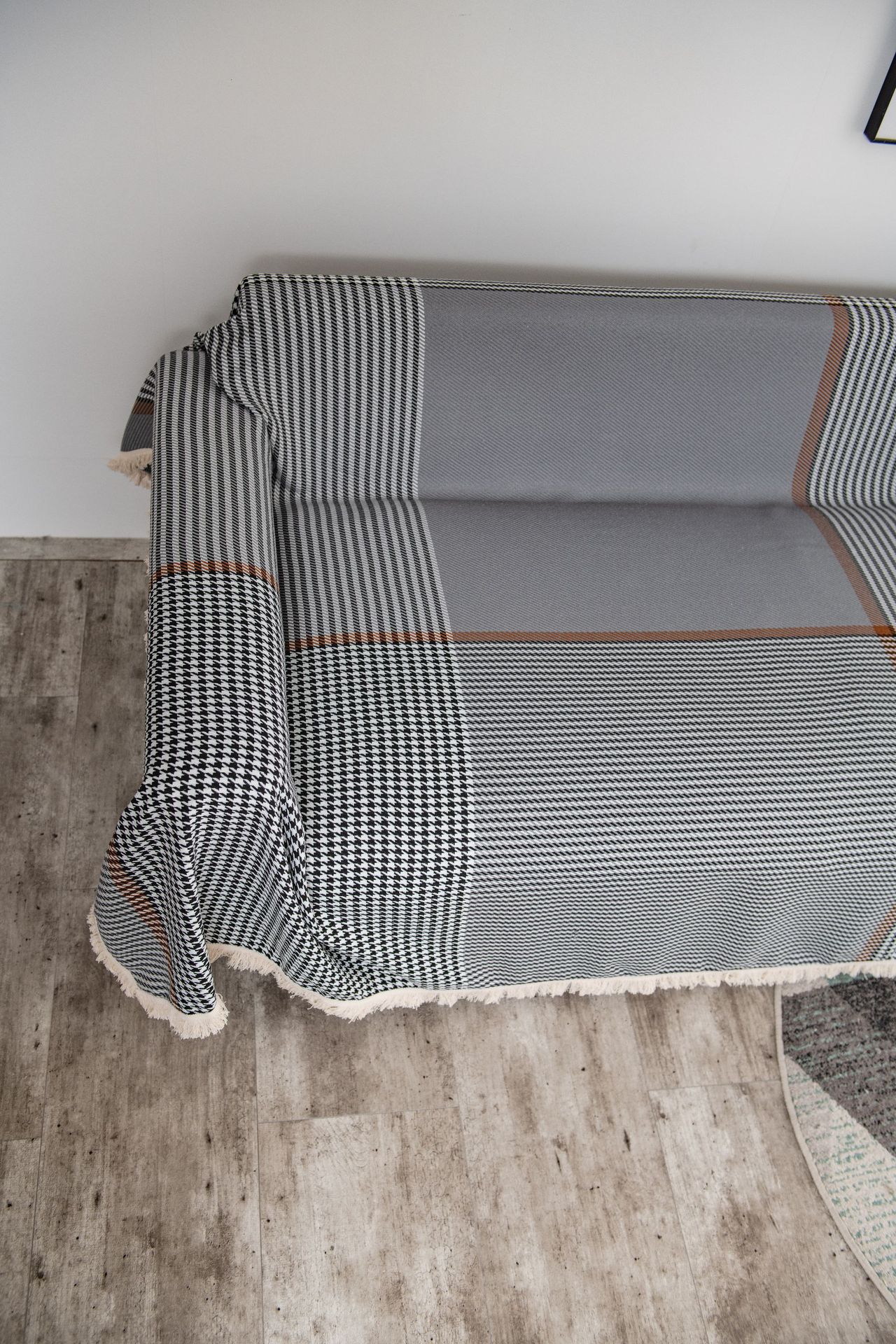 Couch Cover Houndstooth Print, Grey Slipcovers for Sofas Cover Chenille Couch Covers for 1/2/3 Cushion Couch Sofa Covers
