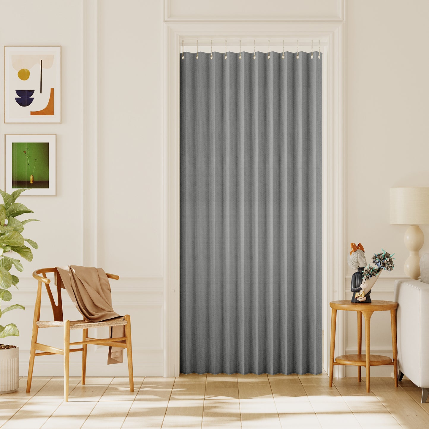 Double-sided Linen ,High shading,2 Panel Rod Pocket Semi Sheer Neutral Country Rustic Farmhouse Organ Curtain Bedroom,Grey