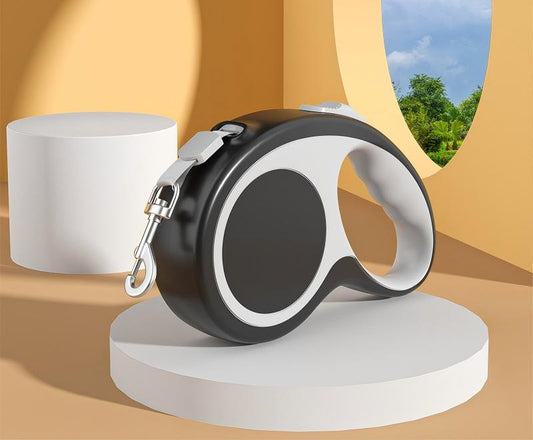 360° Tangle-Free Retractable Dog Leash | 16 ft Strong Nylon Tape | One-Handed Brake, Pause, Lock,Black
