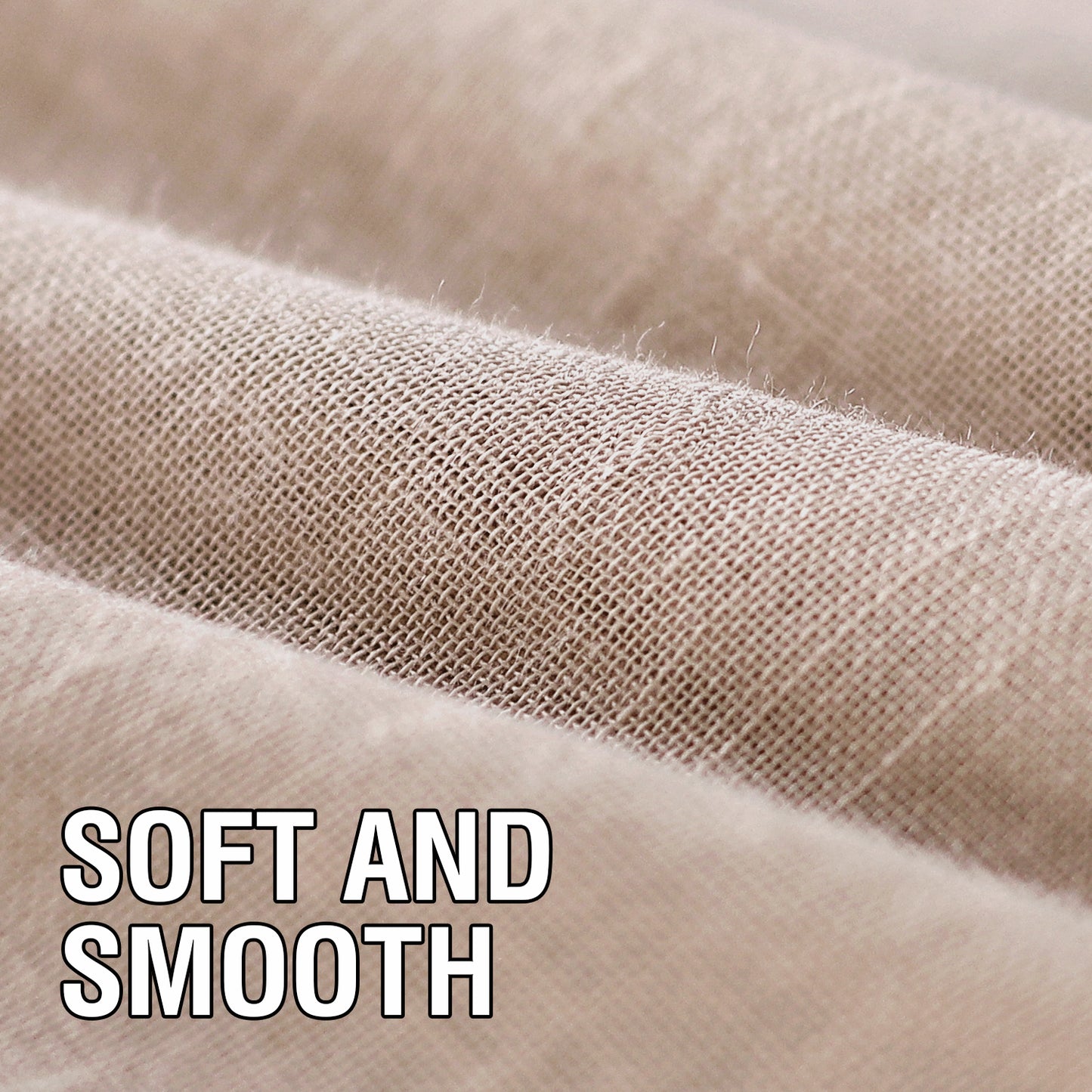 Natural Linen Sheer Curtains 2 Panels, Tab Top Semitransparent Semi-Sheer Soft Comfort Privacy Drapes,Natural