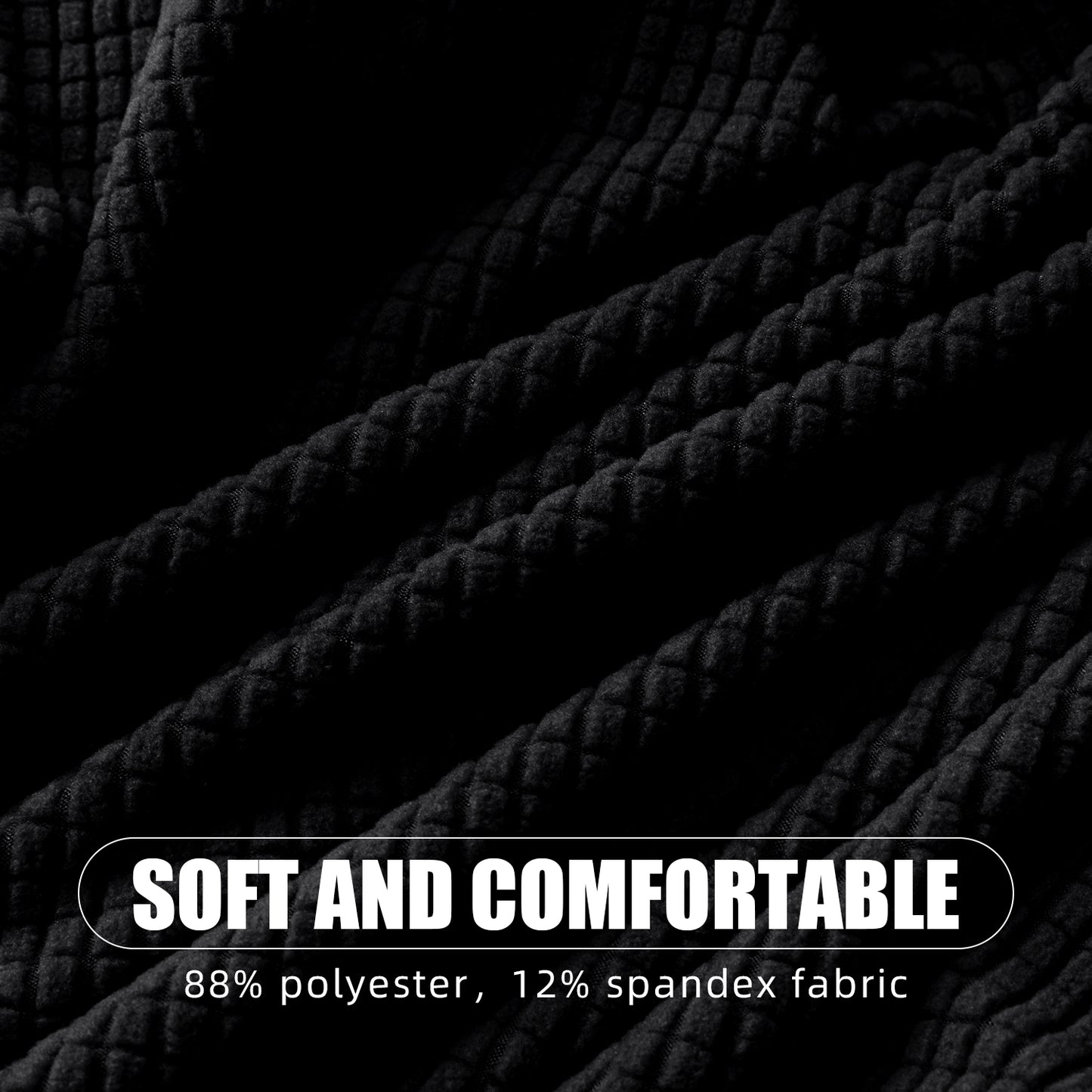 Sectional Couch Covers 4 Pieces Sofa Seat Cushion Covers L Shape Separate Cushion Couch Chaise Cover for Both Left/Right Sectional Couch (Large Sofa 3 Seater + 1 Chaise, Black)